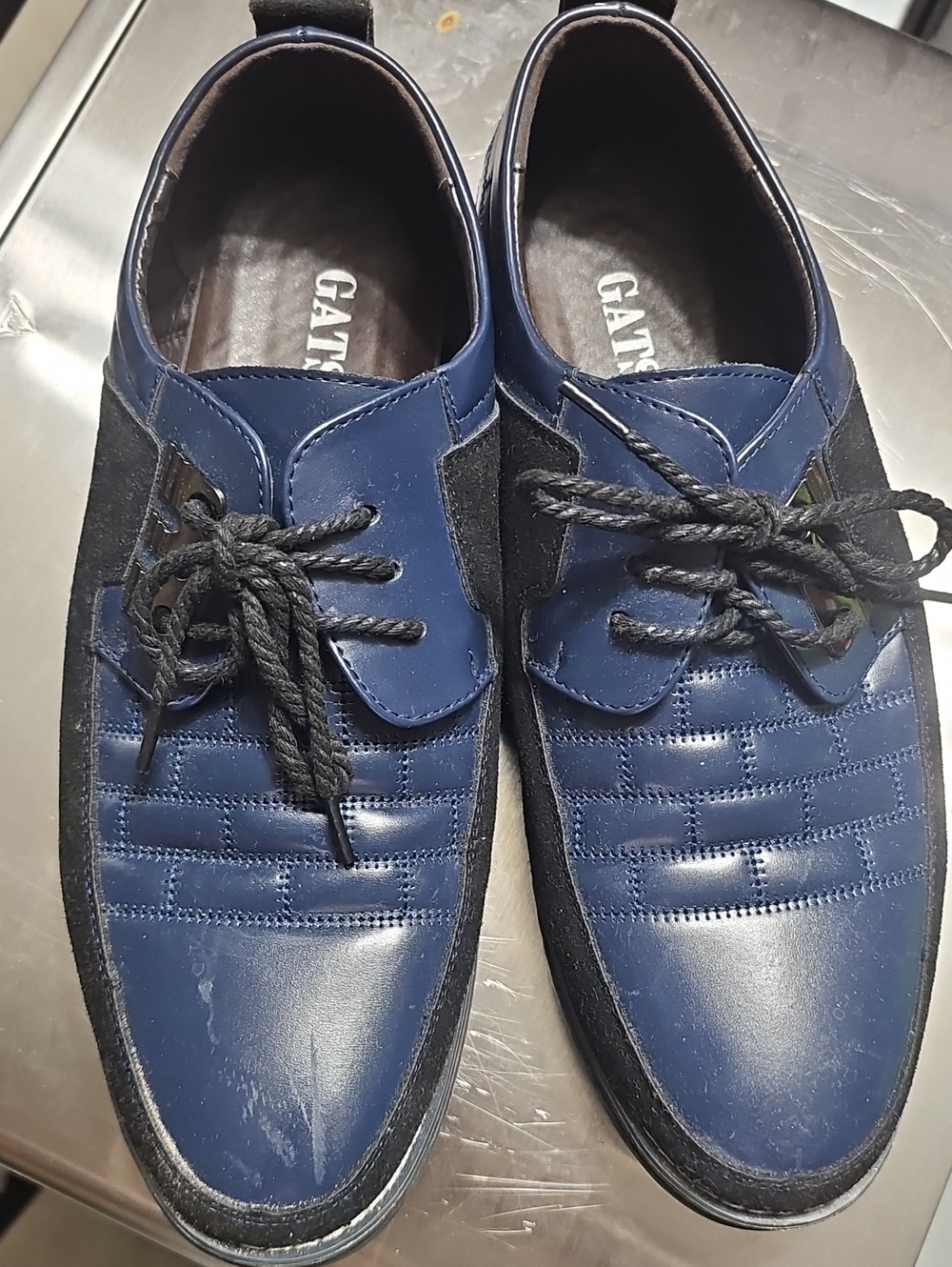 Gatsby Men's Navy and Black Lace-Up Derby Shoes